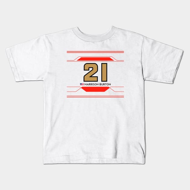 Harrison Burton #21 2023 NASCAR Design Kids T-Shirt by AR Designs 